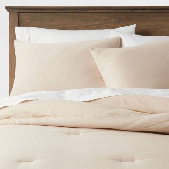 Threshold Other - Open Box - Threshold -  Comforter Set 100% Sateen Quilted, Khaki Khaki